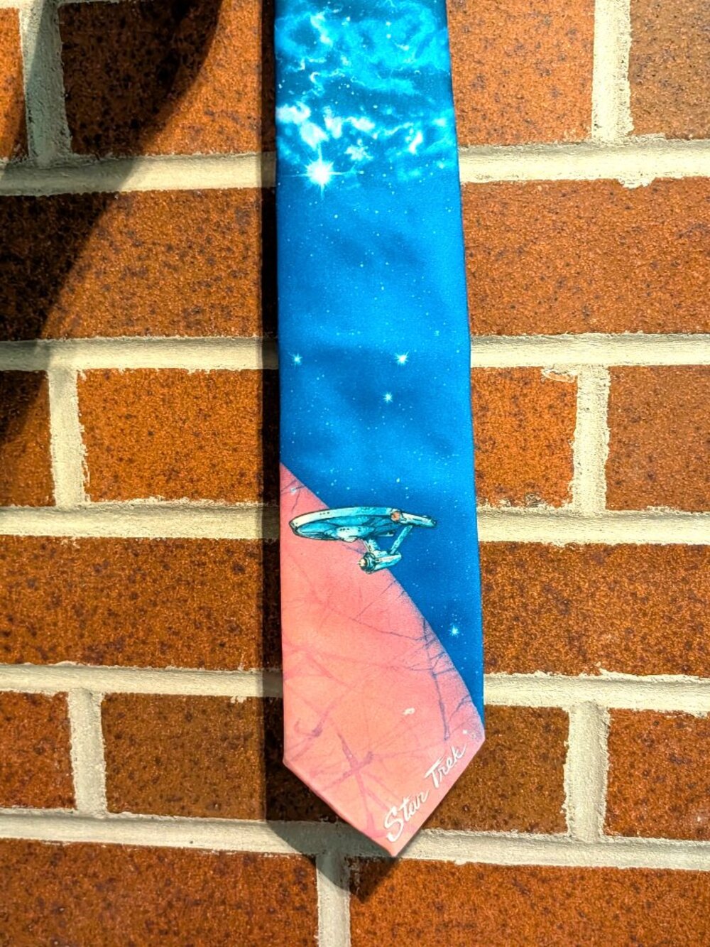 Vintage 1991 Star Trek Ralph Marlin USS Enterprise Galaxy Necktie USA
